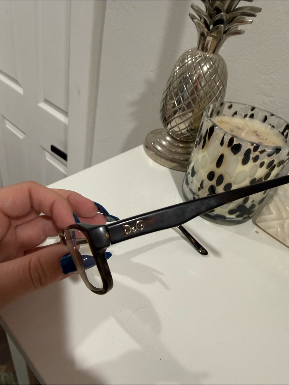 D&G Women's Dark Tortoiseshell and Black Eyeglass Frames